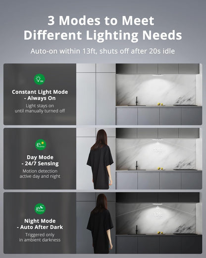 Bojim Battery Operated Ceiling Light 4 Pack, Rechargeable Motion Sensor Indoor Wireless Lamp with Remote, 3000K/4500K/6500K, 7.48in Dimmable Timed, for Shower, Closet, Pantry