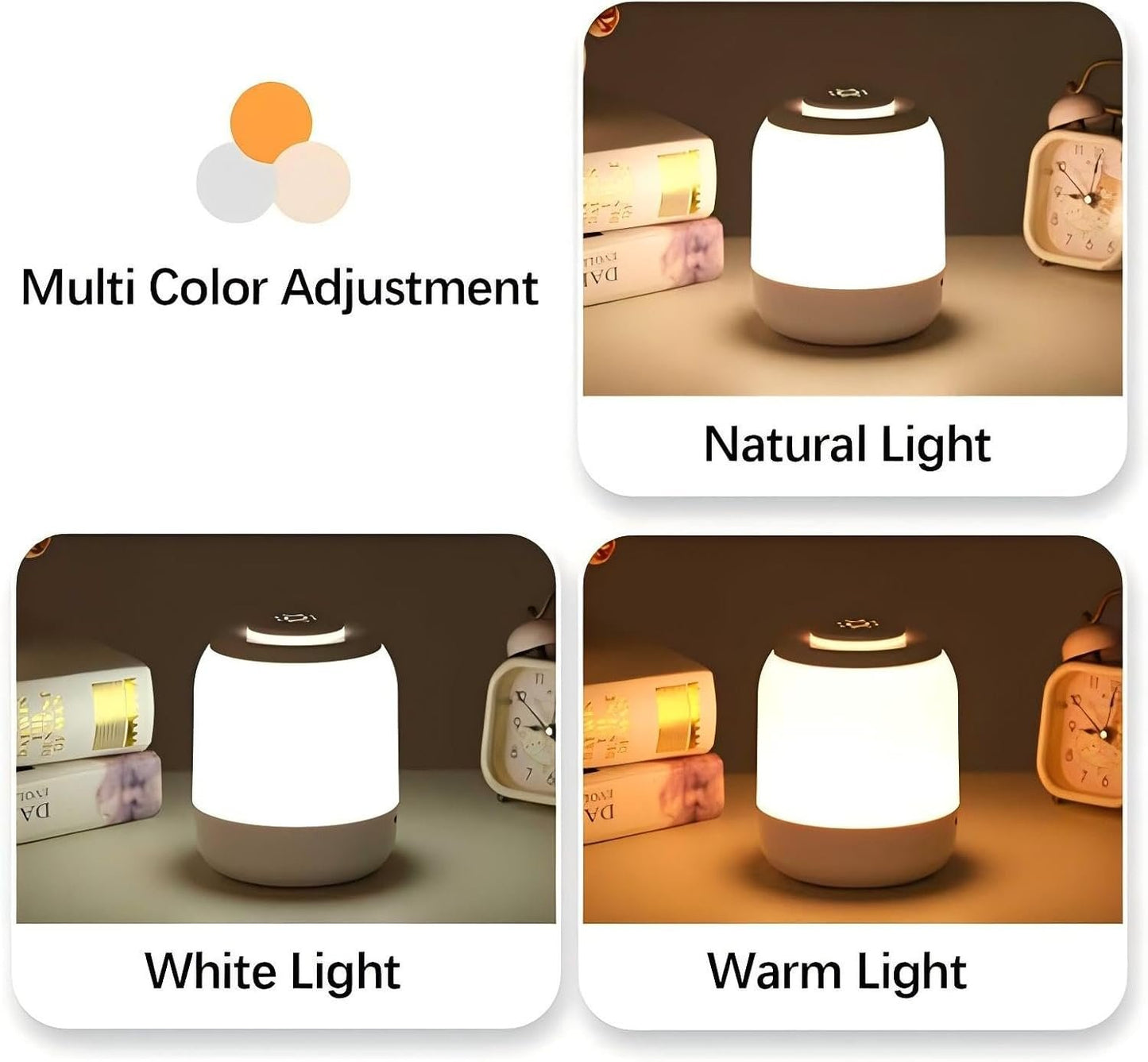 Shenzhi Tech Smart Touch Light, Multi Functional Atmosphere LED Night Light, Adjustable Brightness USB Rechargeable Table Lamp for Bedroom Living Room, Room Decor, Party, Birthday Gift