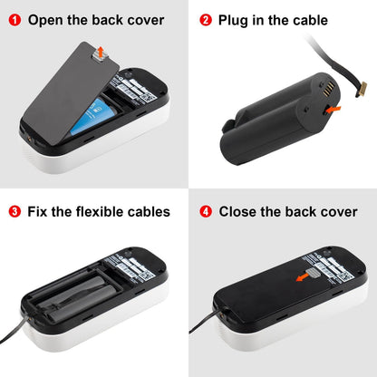 iTODOS 20ft/6m Power Cable and Adapter for myQ Smart Garage Door Video Keypad, Weatherproof Outdoor Flat Charging Cable Continuously Charging Your Video Keypad