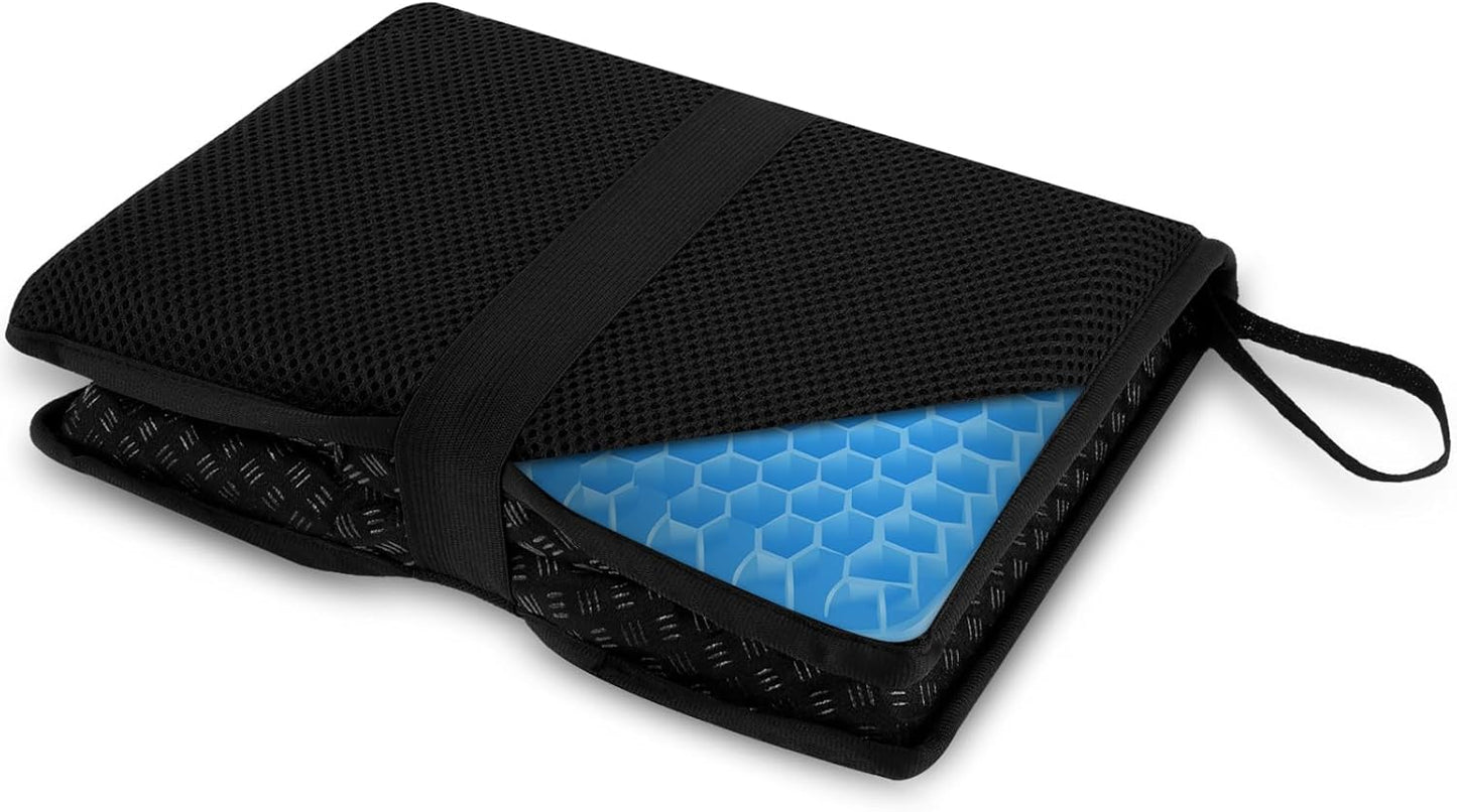 Travel Seat Cushion,Portable Airplane & Stadium Cushion,Gel Grid Design for Comfort, Foldable Cushions for Commute, Airplanes, Camping, Bleachers