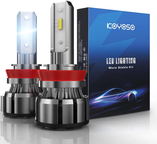 KOYOSO H11 LED Car Light Bulbs, 16000LM 80W Motorcycle LED Lamp Lights 6000K, 12V