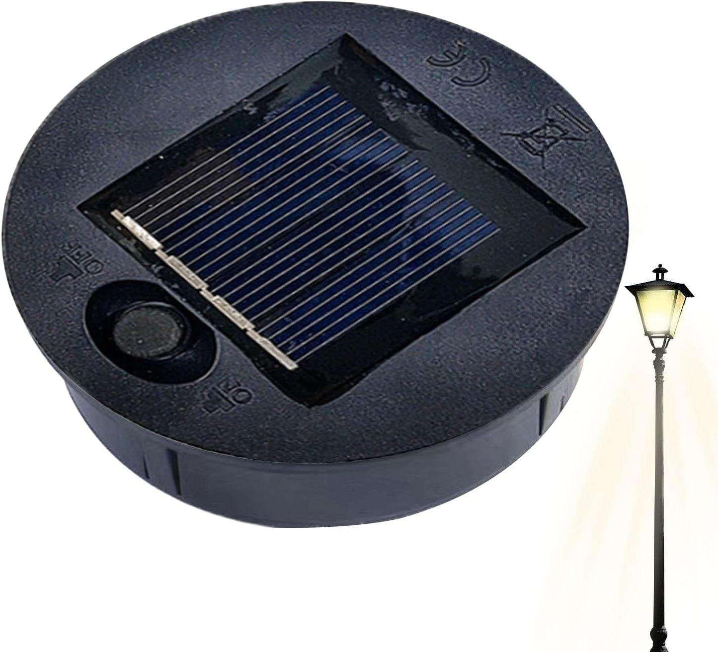 Solar Lantern Replacement Top, High Efficiency Panel Light Part, 2,7 x 2,7 pollici Impermeabile Auto On/Off Accessory for Garden, Sturdy Yard, Patio and Walkway Lighting