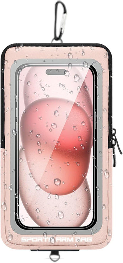 Phone Armband, Adjustable Phone Arm Bands, Waterproof Wrist Bag, Storage Pouch & Outdoor Workout Gear, Ideale per smartphone, esercizio, Hiking, and Travel Gear, 7,48 x 4,13 pollici