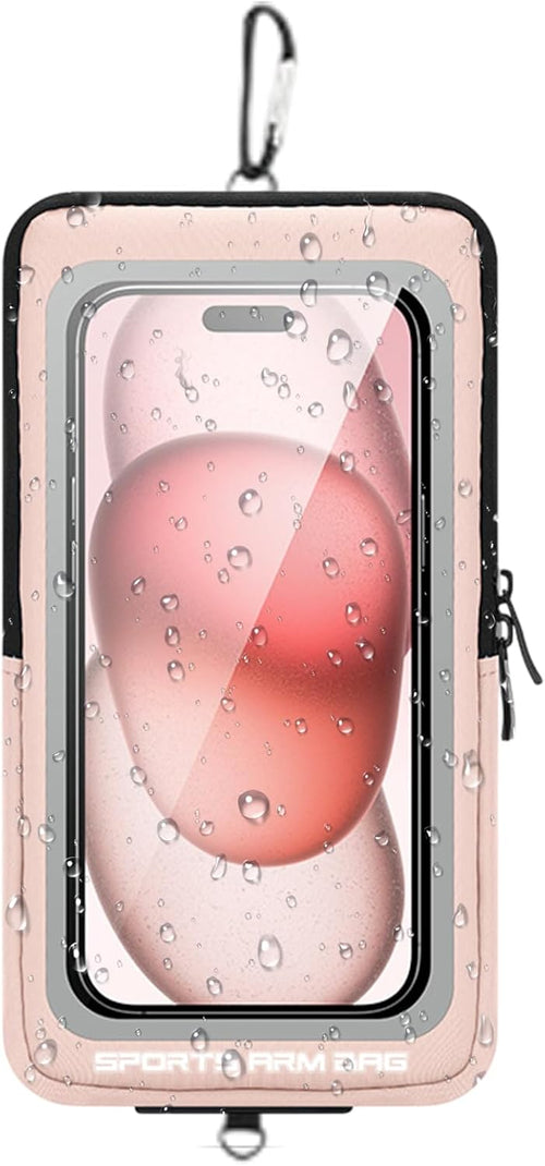 Phone Armband, Adjustable Phone Arm Bands, Waterproof Wrist Bag, Storage Pouch & Outdoor Workout Gear, Ideale per smartphone, esercizio, Hiking, and Travel Gear, 7,48 x 4,13 pollici