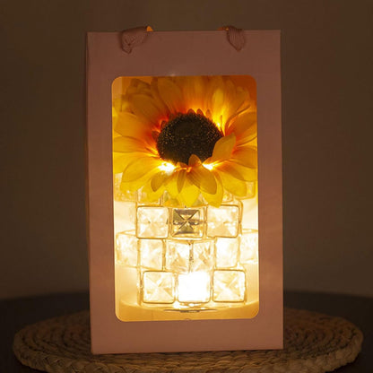 Touch Control Lamp, Rechargeable Sunflower Light, Led Tabletop Night Light, 8.66x4.72 Inches Soft Glow Ambience, USB Charging Port, Single Unit, Waterproof Bag for Bedroom, Desk