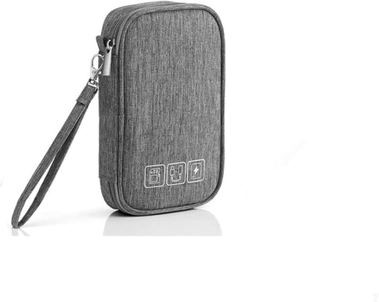 Electronic Accessories Bag, Travel Accessories Gadget Storage Bag Universal Travel Bag for Small Electronics and Cables, Adapter, Battery and More,Power Bank, Mouse,iPad, Phone (Grey)