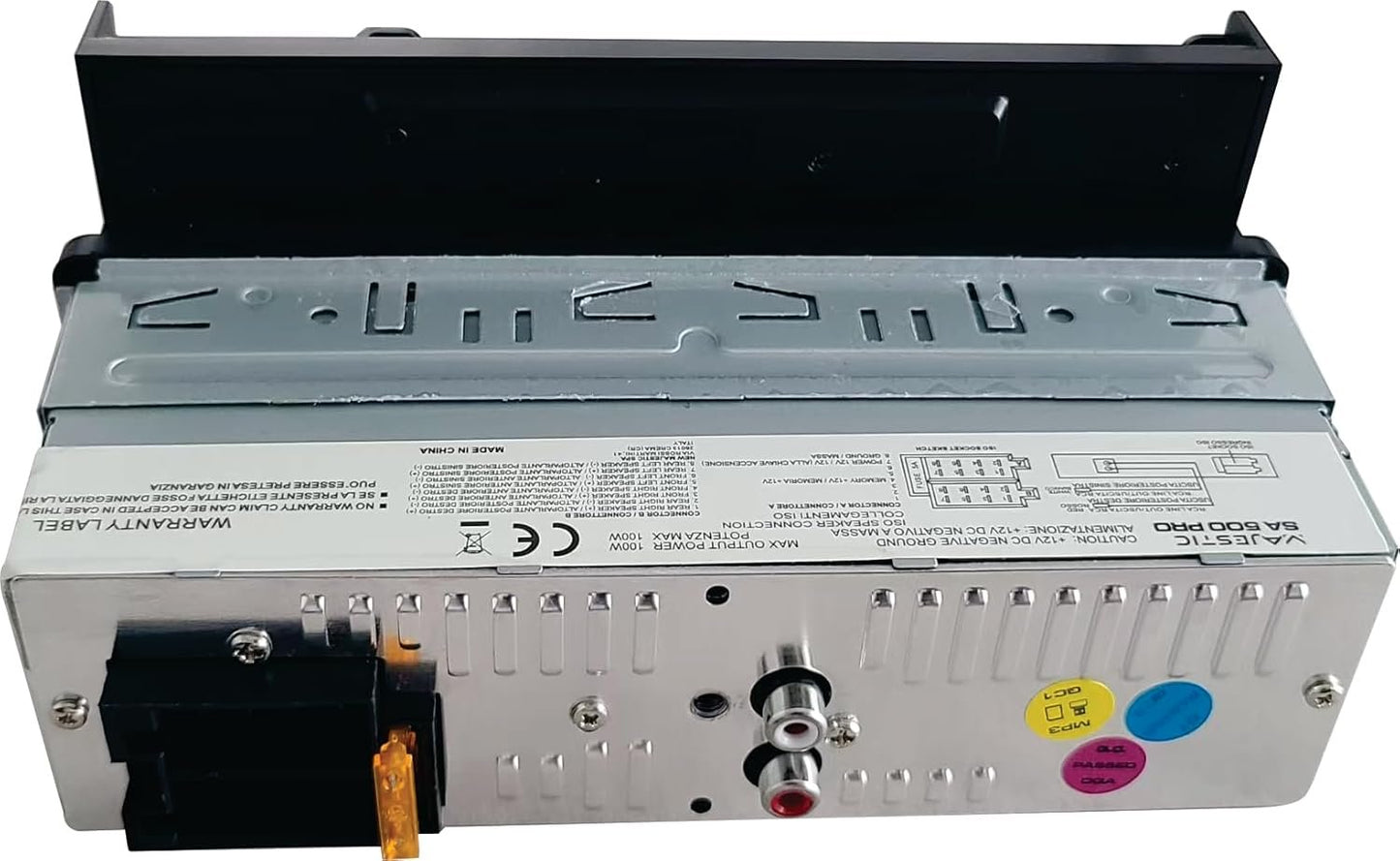 Majestic SA 500 PRO Car Audio System with Smartphone Holder, Bluetooth, MP3/WMA Player USB/Micro SD, Aux-IN, Remote Control, 100W (25W x 4ch), Black