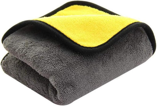 Microfiber Plush Car Drying Towel Cleaning Towels Super Absorbent Auto Detailing Towel (40 x 60 cm, Yellow+Gray)