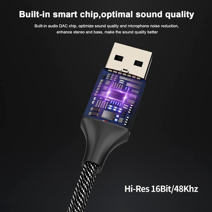 MOSWAG USB to Audio Jack Adapter 0.65Feet/20cm,External Sound Card Jack Audio Adapter with 3.5mm Aux Stereo Converter Compatible with Headset,PC,Laptop,Linux,Desktops,PS4 and More Device