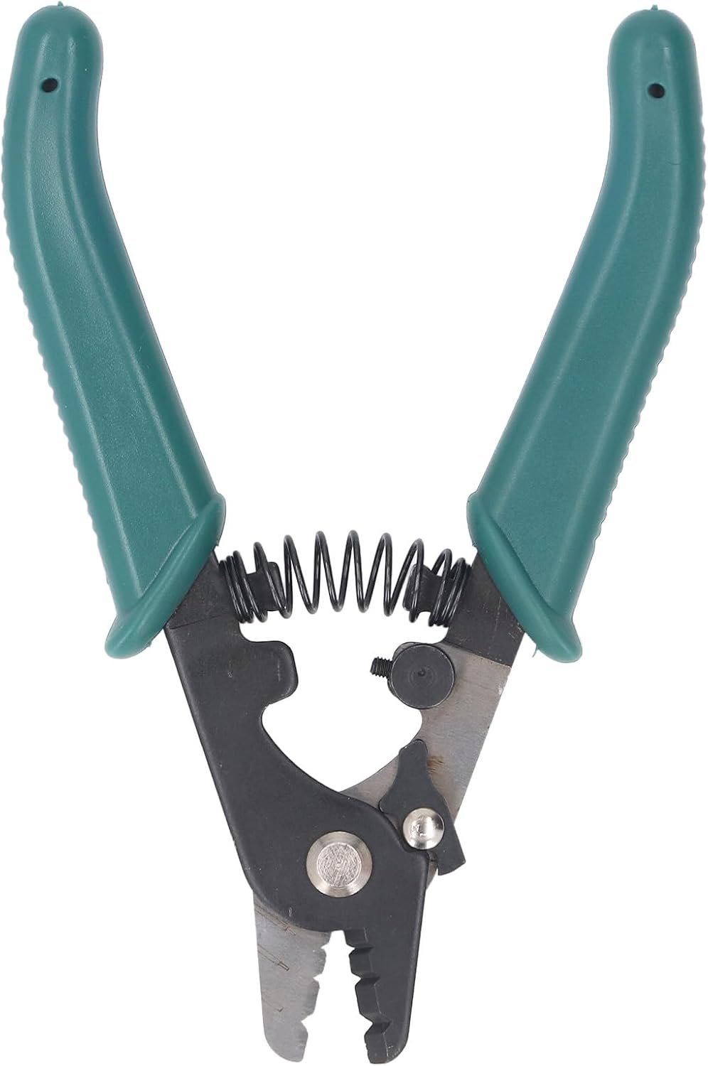 VELATEMOR 3 Hole Fiber Stripper, Quick & Accurate Optic Fiber Stripping Tool with Safety Lock, Automatic Reset Spring, Ergonomic Design, Long Lasting for Electrical Work