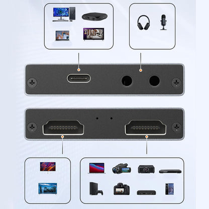 High Performances USB HDTV Video Capturing Card 4K 30Hz Compatible for Multiple HDTV Interfaces for Seamlessly Streaming