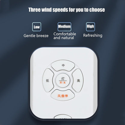 Ceiling Fan Remote Control, Small Size Remote Control and Receiver for Ceiling Fan and Lamp, Adjustable Wind Speed Transmitter, 3-Speed Fan Controller with Timer, Light Control for Home Use