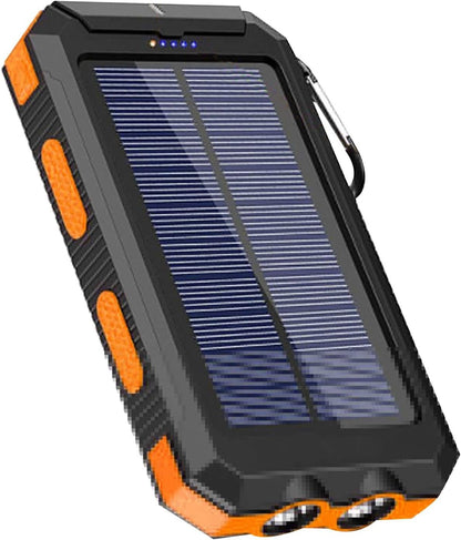 Solar Charger - 20000mAh Portable Solar Charger Battery Bank - Portable Battery Pack with Compass and Flashlight Survival Gear for Cell Phone, Camping & Hiking