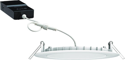 Juno WF6C RD TUWH MW M6 Smart LED Wafer Downlight, 2700K-5000K Tunable White, Dimmable, Zigbee or Bluetooth Connection, Use with Alexa, Google Home, SmartThings, Ultra Thin, 6 Inch, Matte White