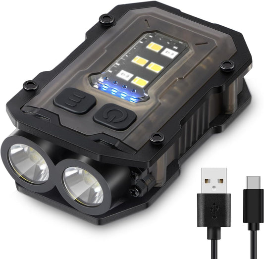 AYKEYON-K Flashlights High Lumens - Super Bright 800 LM, USB C Rechargeable LED Keychain Flash Light with COB Side Light, 8 Modes, IPX5 Pocket Flashlight,Tactical Flashlight（Black）