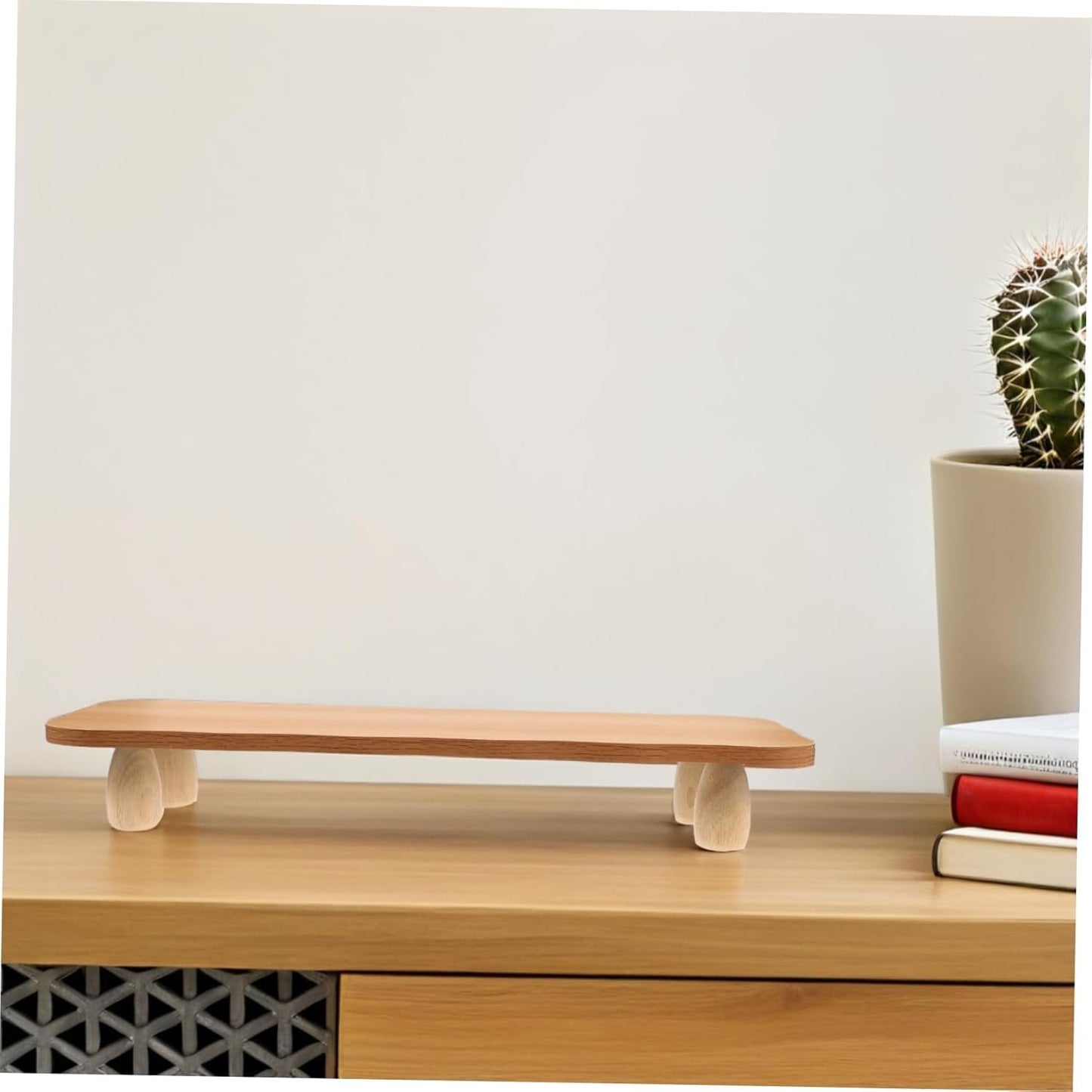 BELLIFFY Computer Monitor Stand Riser Wooden Desk Shelf Organizer with Storage for Enhanced Workspace Organization Reduces Eye Strain Strong and Stable Design for