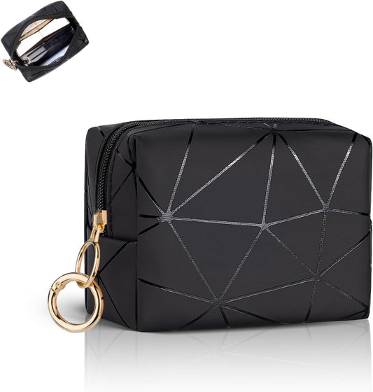 Women's Make-up Bag, Small PU Makeup Bag for Cosmetics, Women's Multifunctional Makeup Bag, Portable Travel Toiletry Bag, Waterproof Toiletry Bag, Gift Ideas, A-pink, Lipstick Organizer Bag
