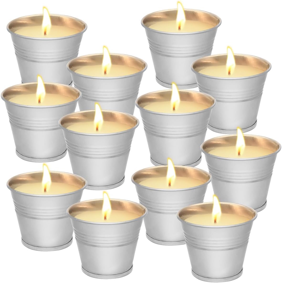 AUTOWT Citronella Candles 12 Pack, Natural Soy Wax Bulk Lemongrass Scented Bucket Summer Off Candles for Home Yard Balcony Outdoor Patio Porch Camping Women & Mom