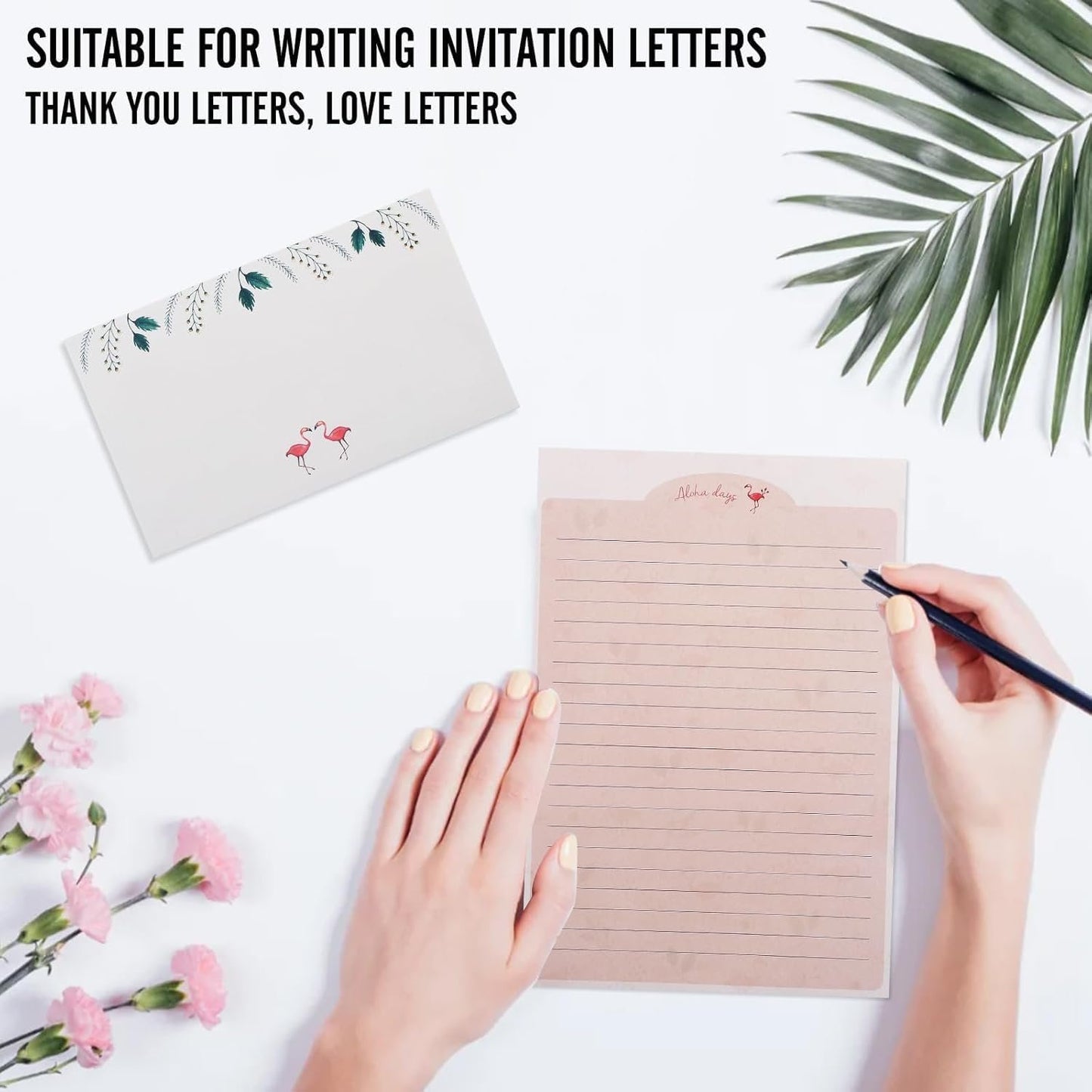 130Pcs Stationery Paper Set, 60Sheets Letter Papers and 30Pcs Envelopes with 40Pcs Sealing Stickers, Double-Sided Writing/Printing Stationery Letter Set