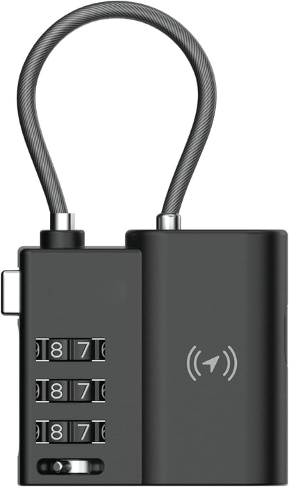 Laser TSA Approved 3-Digit Lock Smart Travel Tag, USB-C Rechargeable, Apple Find My Compatible, IPX4 Splash Resistant - Tracks Items Like Travel Accessories, Luggage, Suitcase, Travel Bag and Gear
