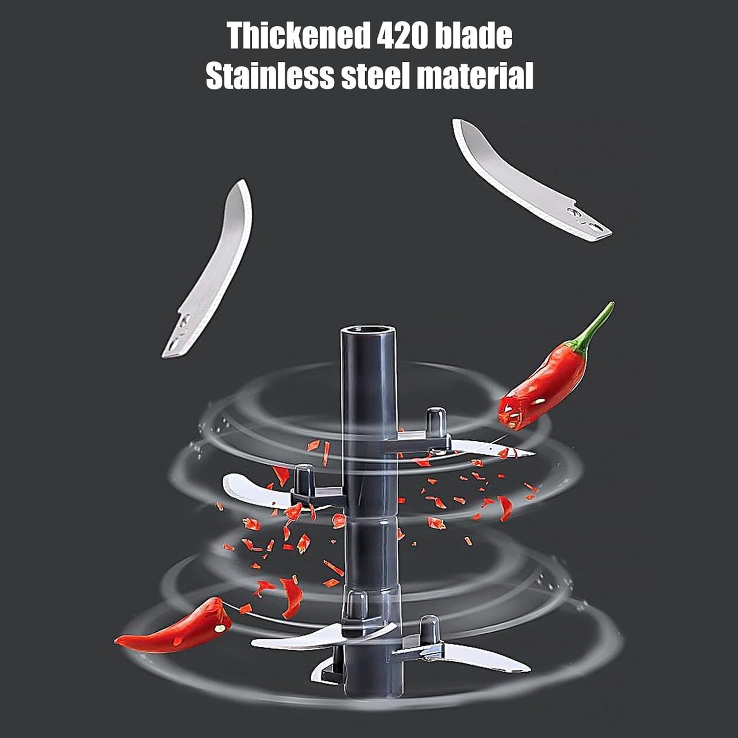 Vgvgaj Manual Onion Chopper | Hand String Garlic Grinder - Vegetable Blender Food Processor Quiet Efficient Kitchen Tool for Veggies Ginger Fruits Nuts