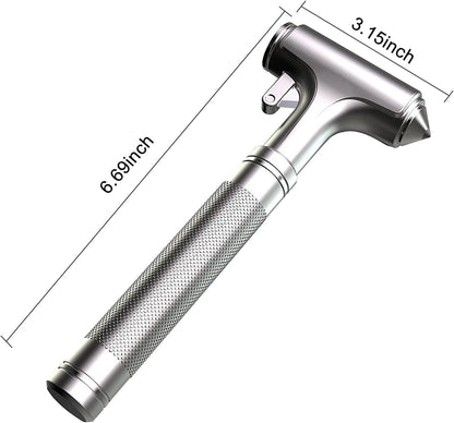Premium Car Glass Breaker with Seat Belt Cutter - Automotive Safety Hammer - Emergecy Escape Tool, Car Autoaccessory Metal Window Hammer, Vehicle Hard Aluminium Alloy Head Design