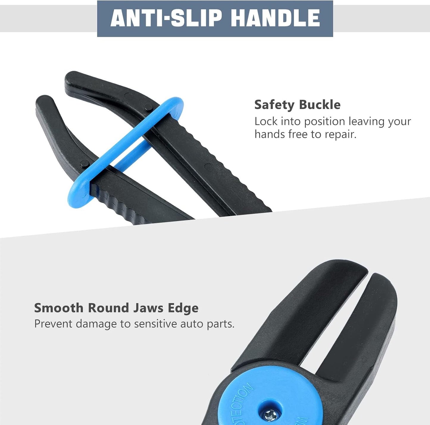 DASBET Straight Hose Pliers Set Fuel Line Clamps, 3 Sizes for Fuel, Brake, Gas Lines, Coolant Hoses (3pcs Straight)