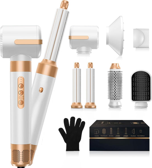 Hair Dryer Brush 7 in One Blow Dryer Brush 110000 RPM Hot Air Brush Styler Auto Air Curler for Hair Curly Twist Multistyler Professional Ionic Travel Hair Styling Tool Air Styler