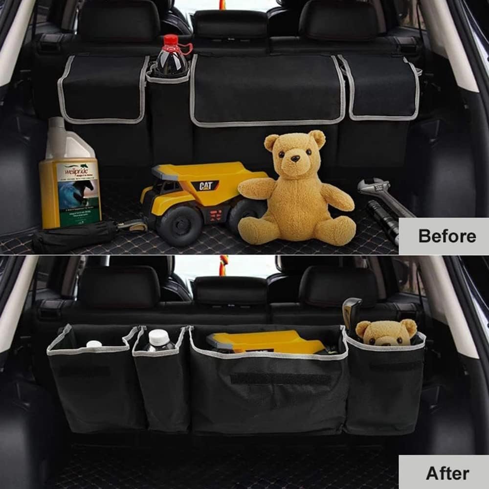 Back Seat Organiser Car Hanging Pouch Bag SUV Hatchback Storage Trunk Boot Tidy