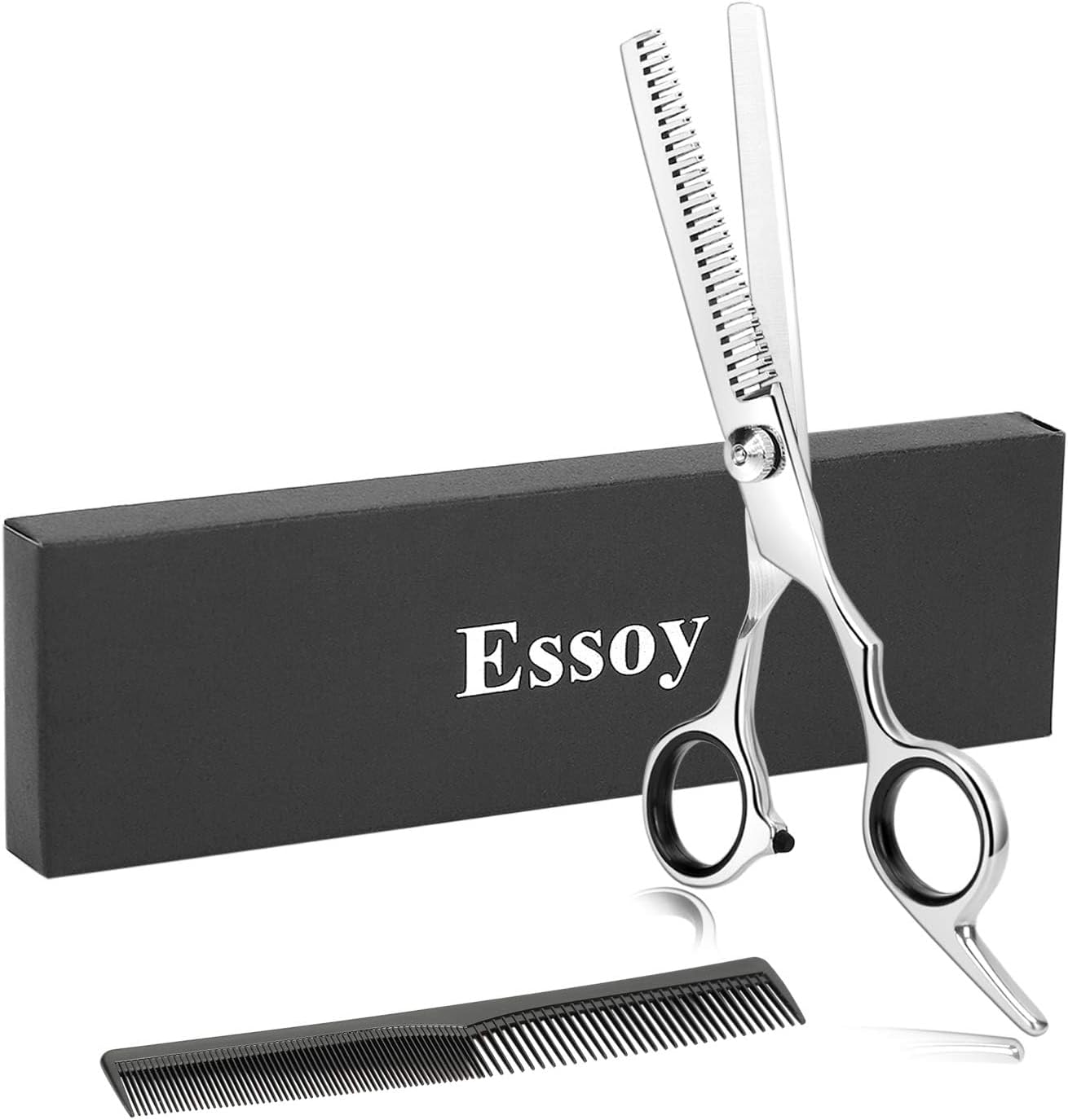 ESSOY Professional Thinning Shears Hair Cutting Teeth Scissors(6.7-Inches),Stainless Steel Haircut Scissor with Fine Adjustment Screw for Home Salon,Barber Hairdressing Scissor for Women Men Kids