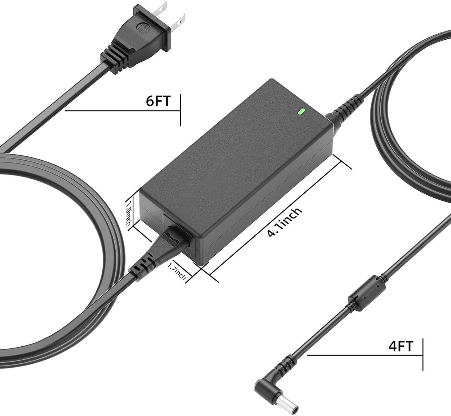 POWSEED 19V Replacement AC Adapter Power Cord Charger for LG Electronics 19" 20" 22" 23" 24" 27" 34" Monitor LCD LED HD TV Widescreen,Flatron IPS236V, IPS236-PN, E2750VR-SN Power Supply Cord Charger