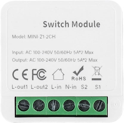 TransFor Form Your Home Lighting For Tuya Miniature For Smart Switch Module Fornisce accesso remoto tramite app e integrazione con assistenti vocali popolari (interruttori bidirezionali)