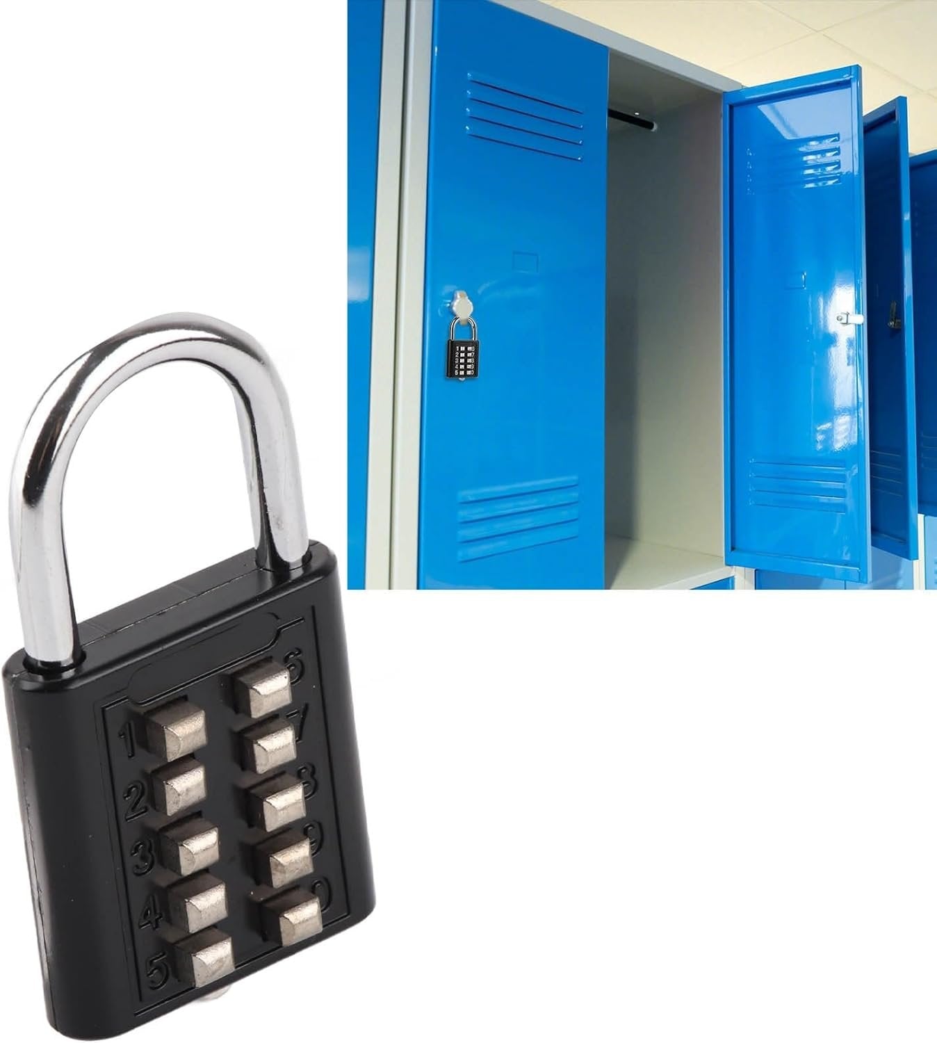 Padlock di Sicurezza a 10 Cifre per Armadietti per Palestra, Cassetta degli Attrezzi, Valigia con Progettazione di Password I-th