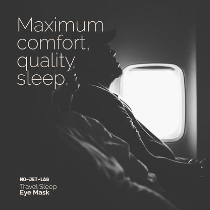 No Jet Lag Comfort Travel Eye Mask with Adjustable Straps, Padded Soft, Navy, Travel Essential, Blocks light, Improves Sleep Quality. Sleep Aid, For Men, Women, Kids