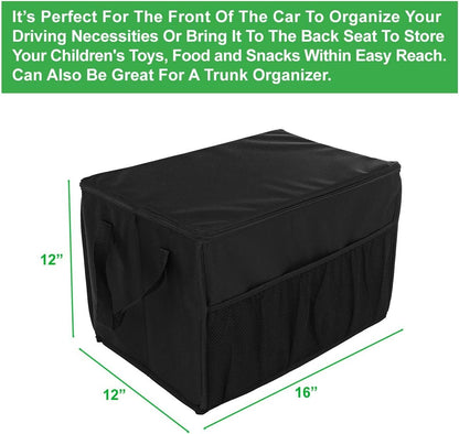 lebogner Insulated Car Console Organizer X-Large Vacation Trunk Cooler Box For Hot Or Cold Food While Traveling, Collapsible Travel Or Shopping Carry Basket, Outdoor Picnic Bag For Camping