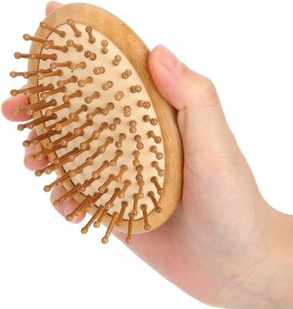 Burappoi Wooden Massage Comb, Mini Brush, Detangling Hairbrush Massage Hair Brush No Handle Scalp Care Styling Comb Paddle Hair Brush Hairdressing Comb for Straight Curl Hair(#1)