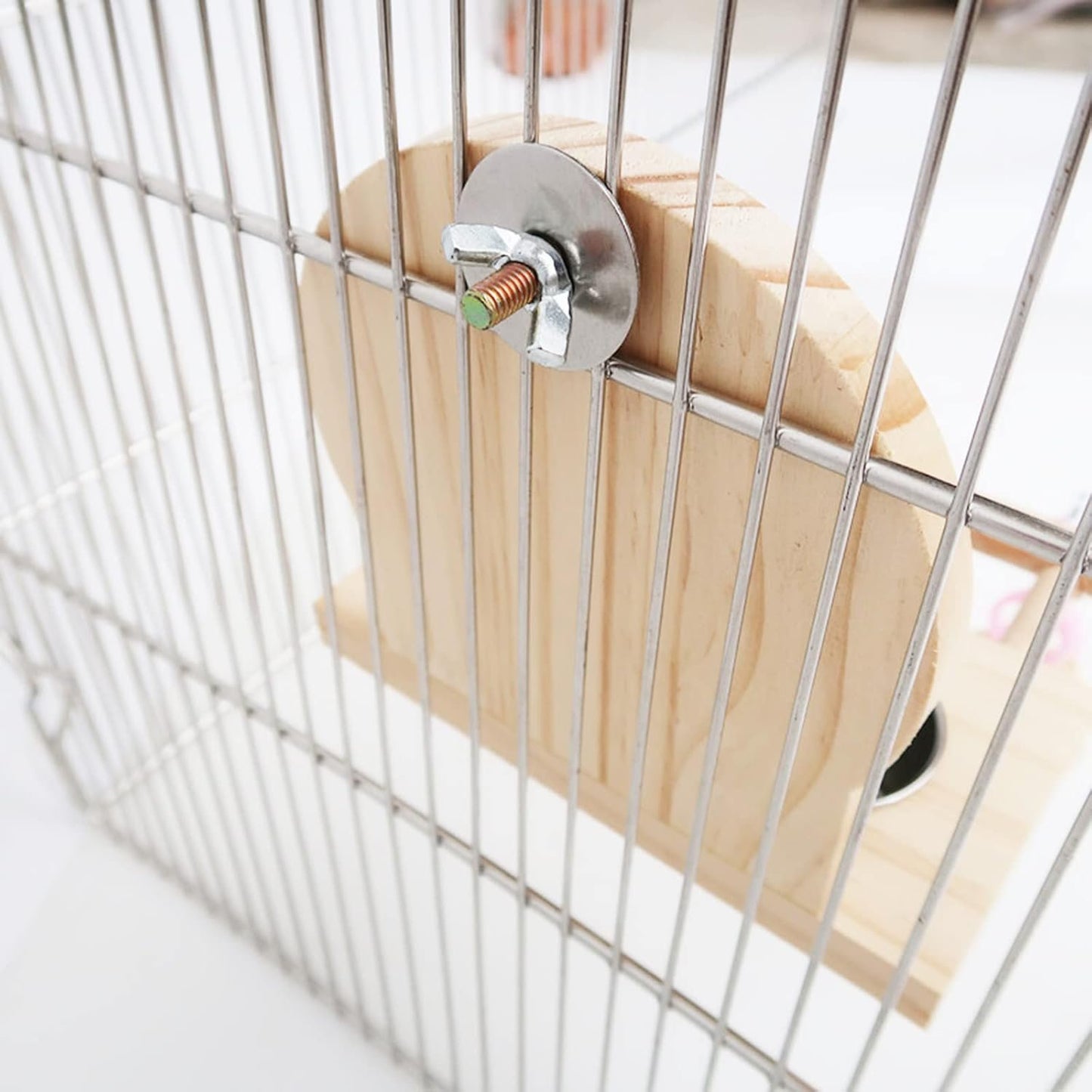 Joyeee Bird Mirror for Cage, 2 Pcs Stainless Steel Bird Feeding & Watering Supplies, Bird Perch and Bird Training Toys Small Rattan Balls for Budgies, Parakeets, Lovebirds and Finch Canaries Cage