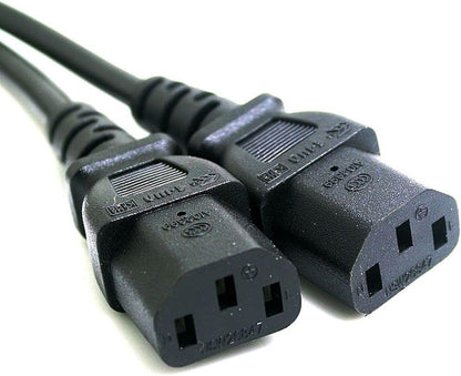 ChenYang IEC 320 C14 Male 1 to 2 C13 Female Y Splitter Power Extension Cable Adapter 10A 250V for Monitor/Computer/PDU Chassis/Printer