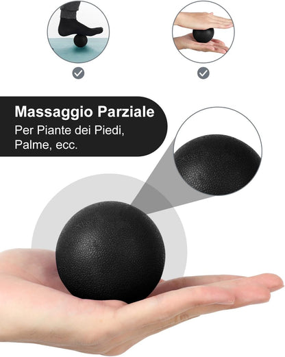 Glymnis Foam Roller Kit 4 in 1, Includes 1 x Muscle Massage Roller 1 x Massage Stick and 2 x Massage Ball for Deep Tissue Muscle Recovery, Myofascial Release, Yoga