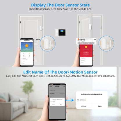 LWOHSI Home Security Alarm System, WiFi+GSM Alarm Kit with Phone APP Alert, Door/Window Sensor, Remote Control for Home, Apartment
