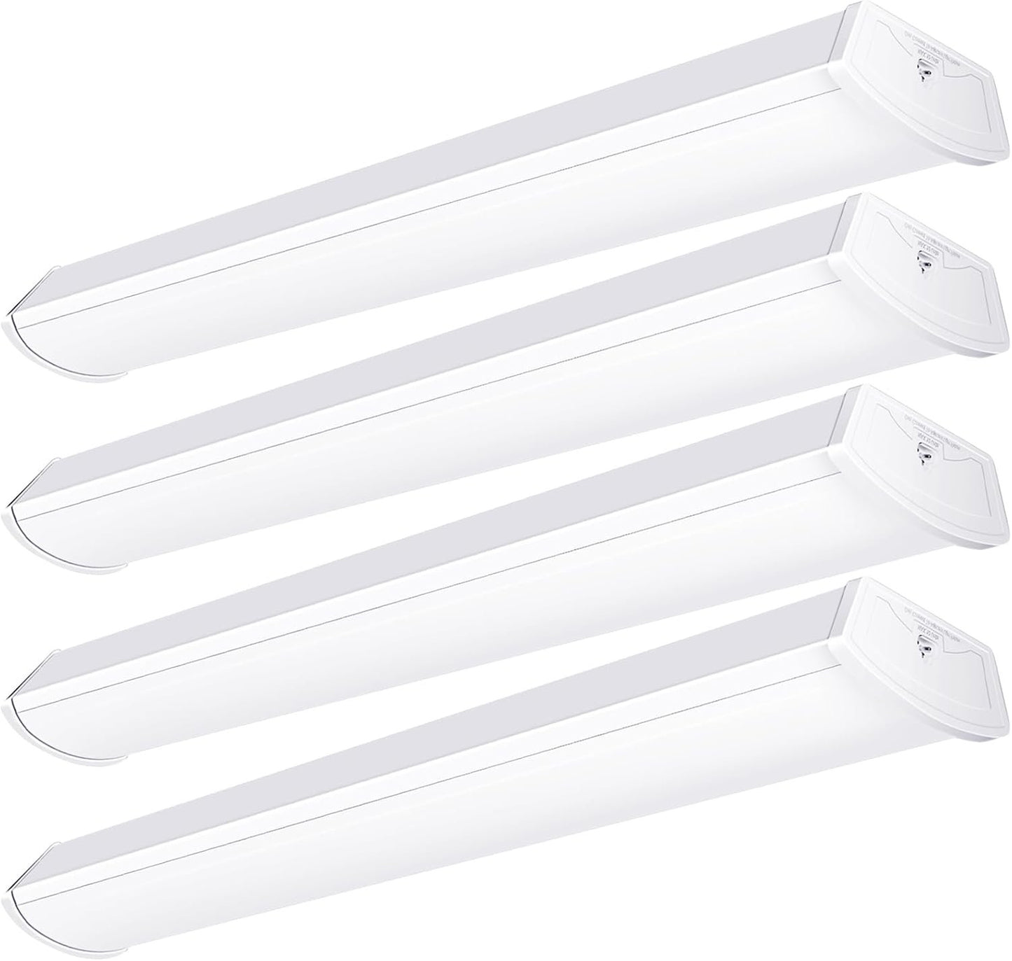 FAITHSAIL Linkable 4FT LED Wraparound Light 40W Flush Mount Garage Shop Lights, 4400lm, 4000K, 4 Foot Linear Wrap Ceiling Lighting Fixture for Workshop Office Kitchen, Fluorescent Replacement, 4 Pack