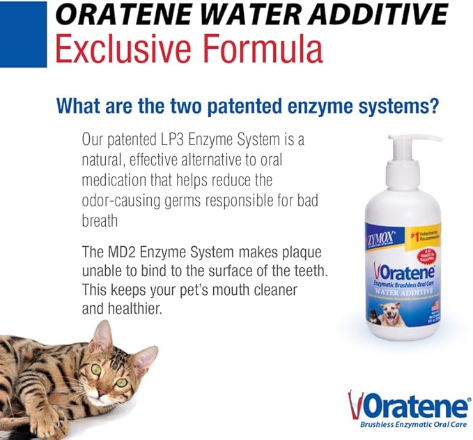 Pet King Brands ZYMOX Oratene Enzymatic Brushless Oral Care Water Additive, 8oz