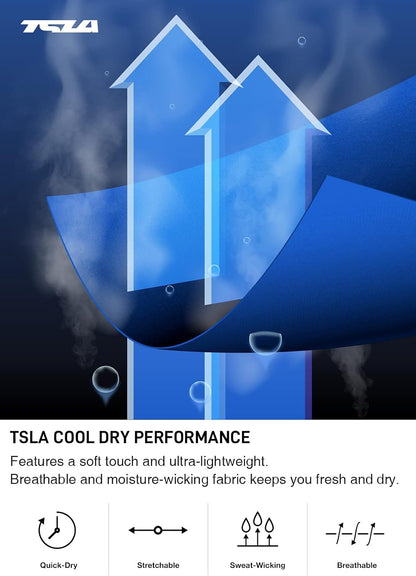 TSLA Men's 2 in 1 Active Running Shorts, Quick Dry Exercise Workout, Gym Training Athletic Shorts with Pockets