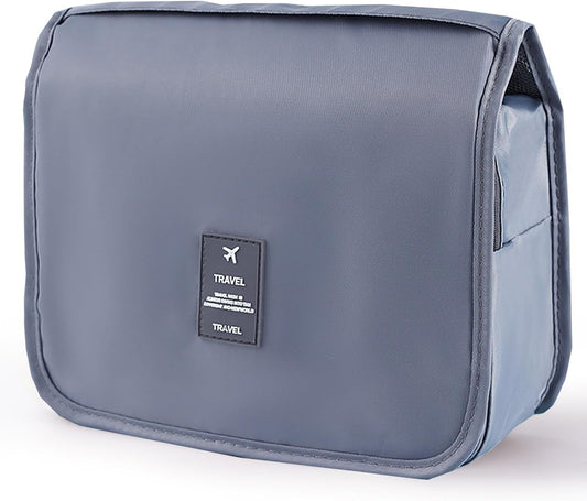 Yeegras Travel Toiletry Kit Bag for Women, Hanging Hygiene Toiletry Bag with Multi-Pockets, Toiletry Bag for Traveling Easy Clean, Travel Organizer Bag Gray, Simple