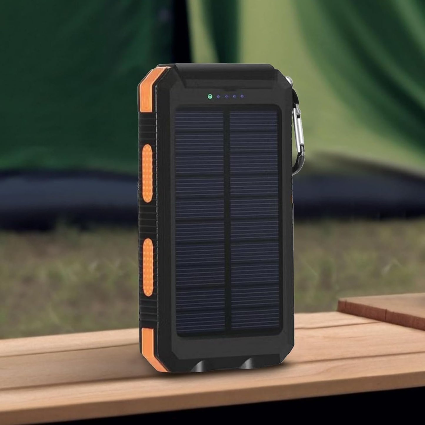 Solar Powered Charger | 20000mAh Portable Solar Charger Battery Bank - Wireless Waterproof Battery Pack with Compass Survival Gear for Camping, Men & Women
