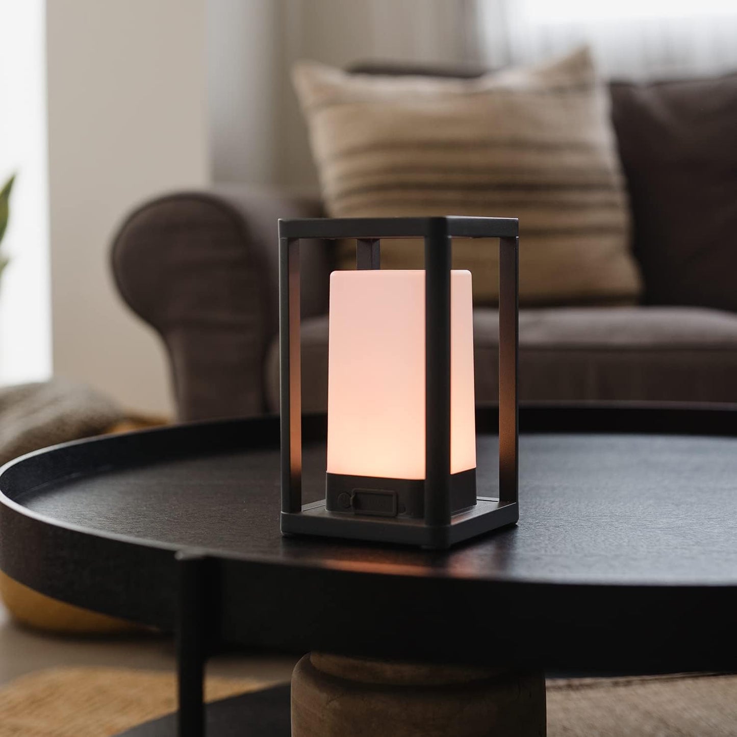 DOPO LIGHTING - Portable Rechargeable VENICE LED Anthracite SMD RGBW Smart+Wifi Outdoor IP44 Ideal for Patios, Gardens, Porches and Easy to Carry