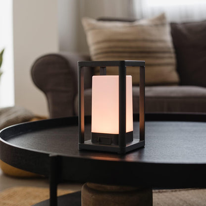 DOPO LIGHTING - Portable Rechargeable VENICE LED Anthracite SMD RGBW Smart+Wifi Outdoor IP44 Ideal for Patios, Gardens, Porches and Easy to Carry