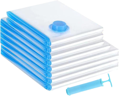 8-Pack Vacuum Storage Bags | Space-Saving Compression Bags For Clothes, Blankets, Comforters, Travel & Home Organization | Waterproof, Airtight Sealed Packing Bags For Suitcases & Storage Bins