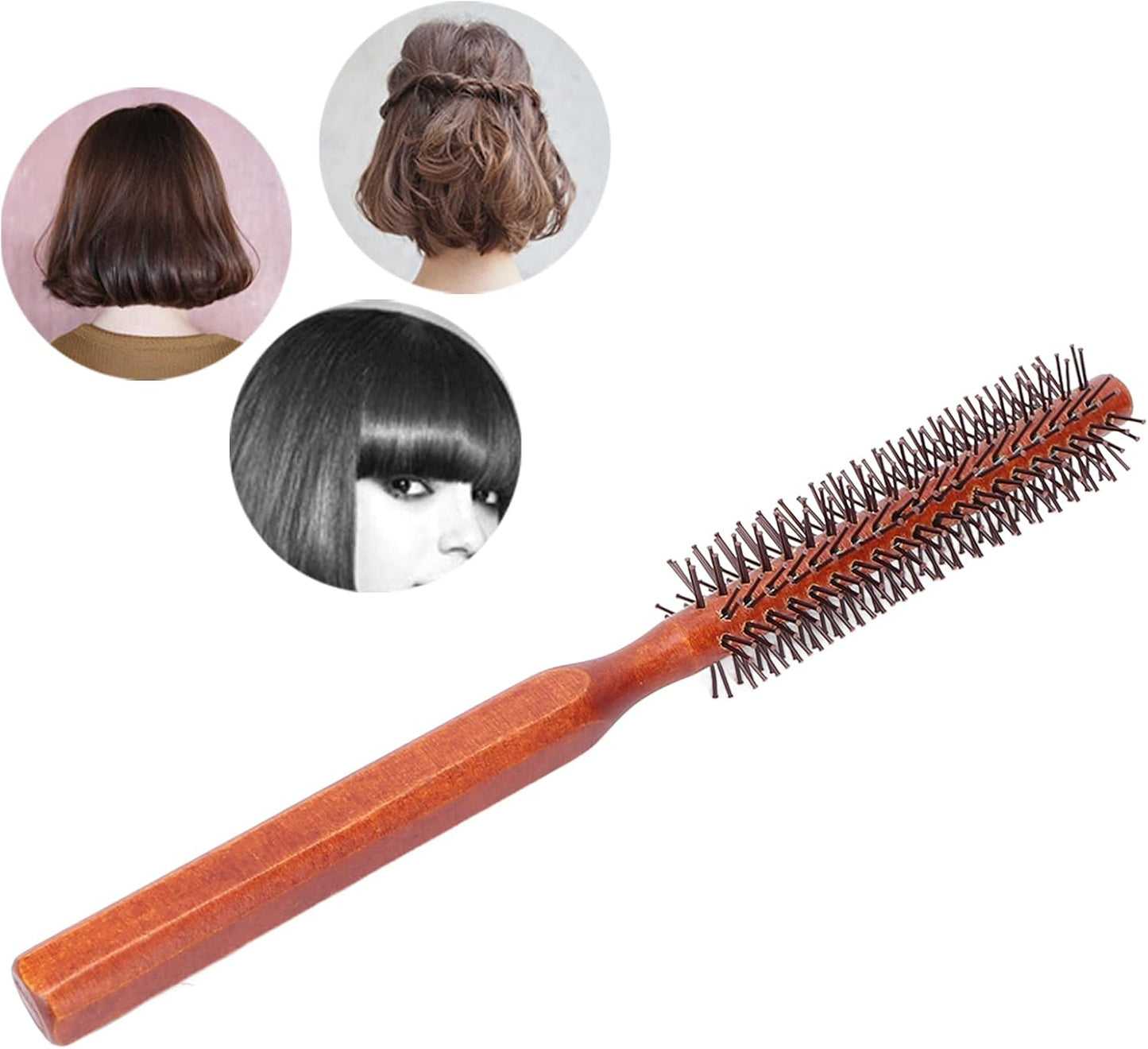 Round Hair Brush, Curling Roll Hairbrush Styling Blowout Brush Fluffy Wooden Roller Comb Styling Care Tool for Women Men Barbers Hairing Dressers Barbers Beauty Cosmetology