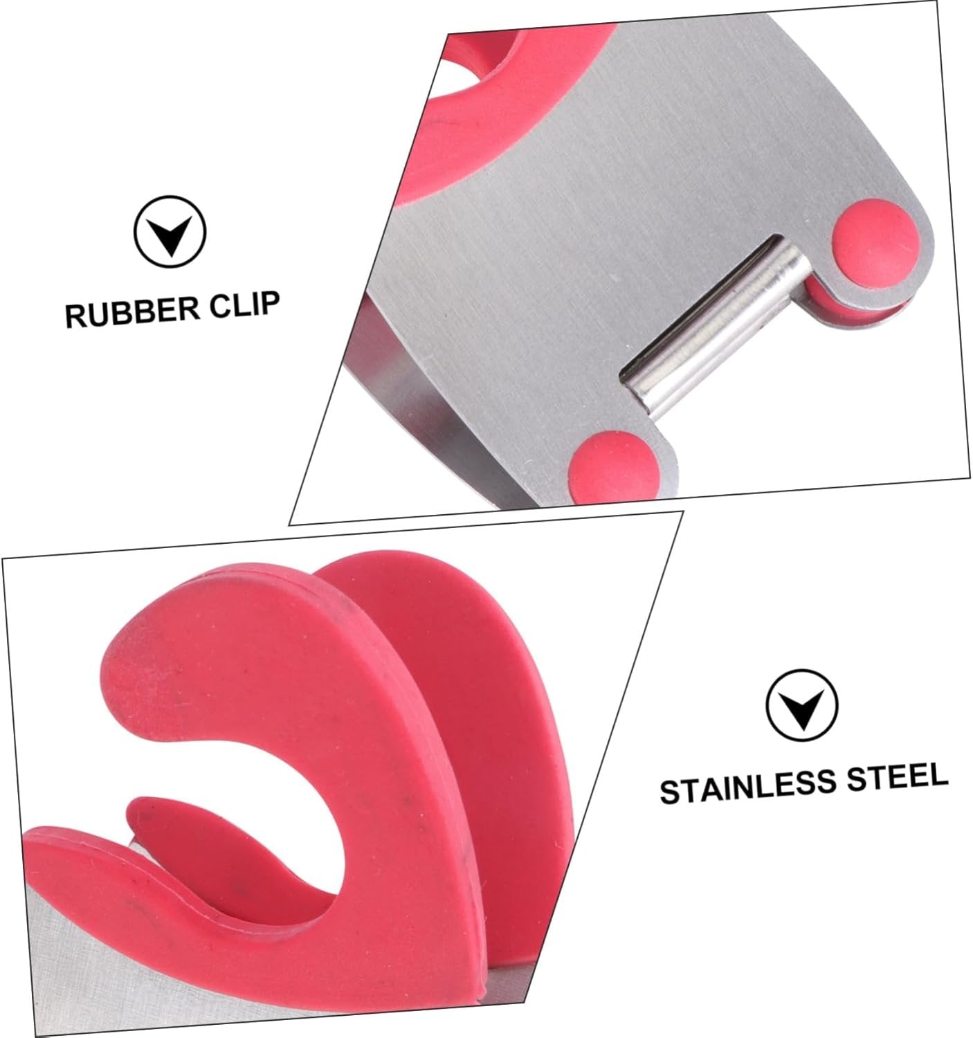 BESPORTBLE 2 Pezzi Porta Utensili in Acciaio Inox con Clip per Cucchiaio - Gadget Pratico per Ristorante e Casa - Rosso Ideale per Organizzare La Tua Cucina